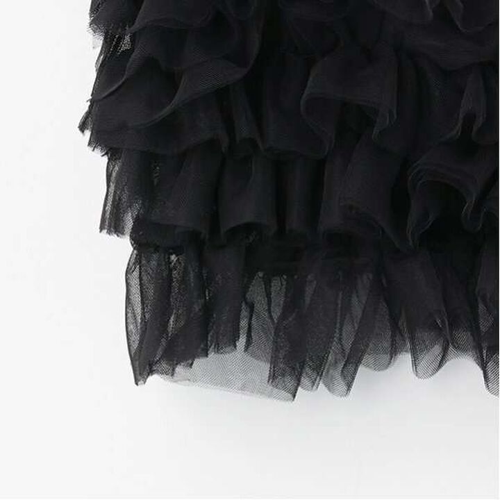 Tulle Bustier Blouse Set,Black, medium image number 11