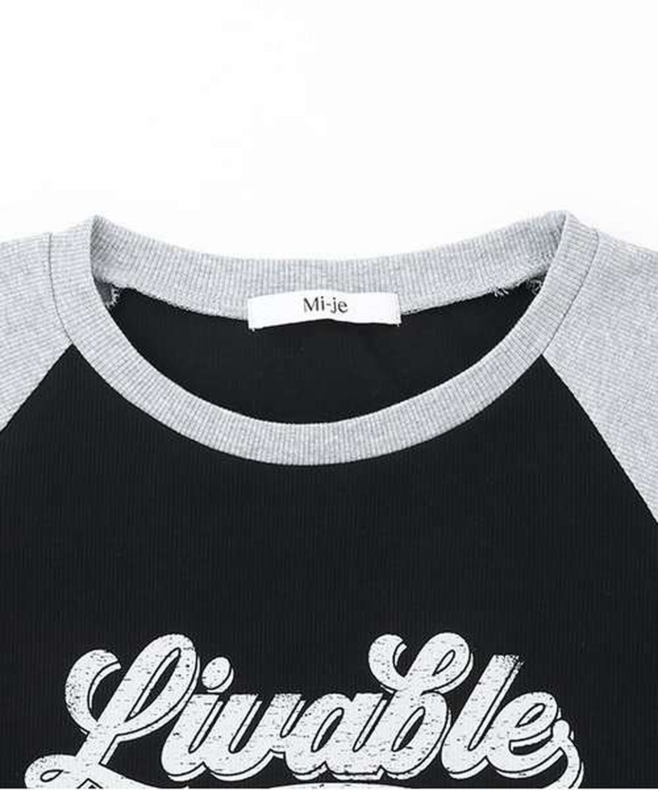 Shirred Raglan Long Sleeve T-Shirt,Off white, large image number 10