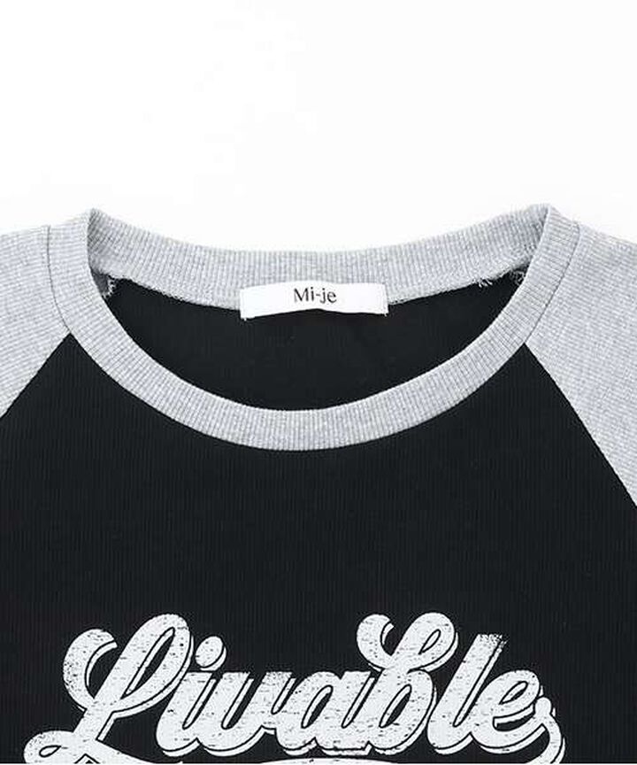 Shirred Raglan Long Sleeve T-Shirt,Off white, medium image number 10