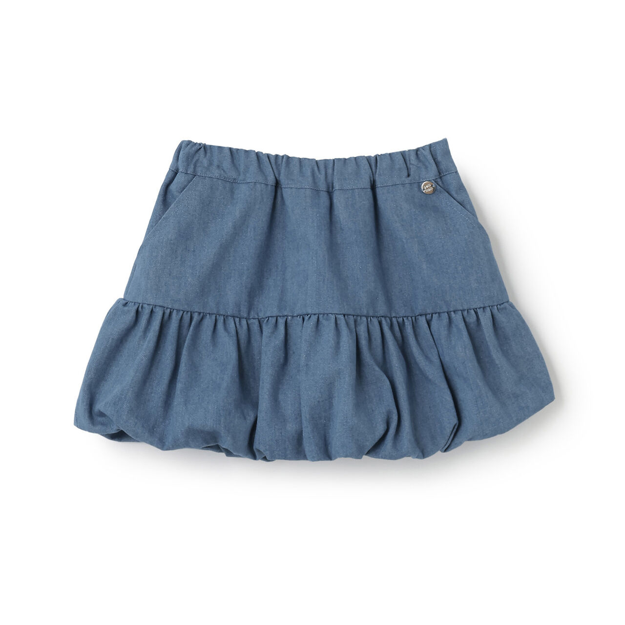Peplum Balloon Skirt with Shorts,Blue, large image number 5