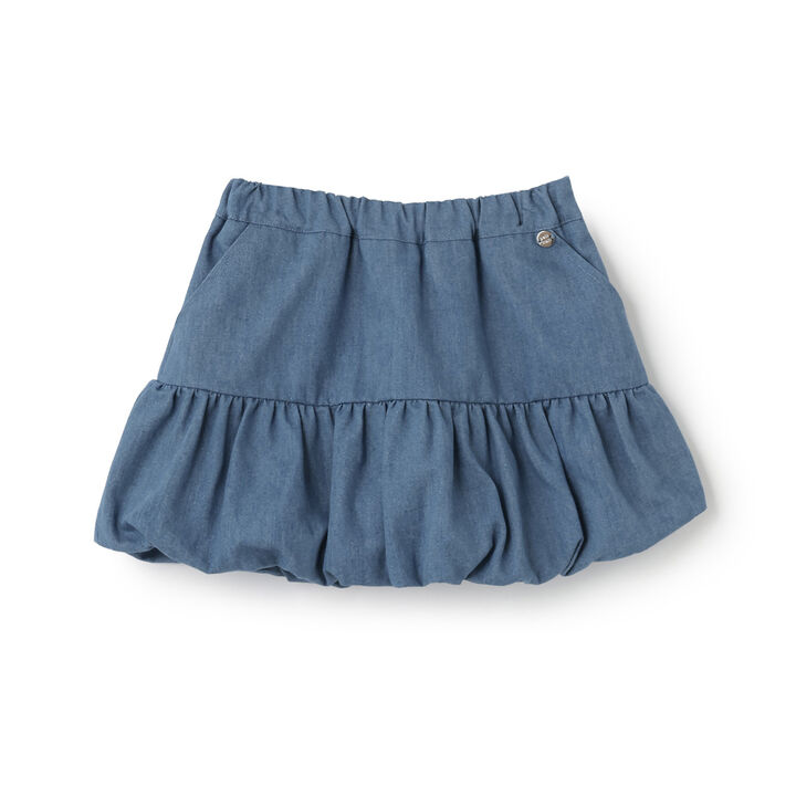 Peplum Balloon Skirt with Shorts,Blue, medium image number 5