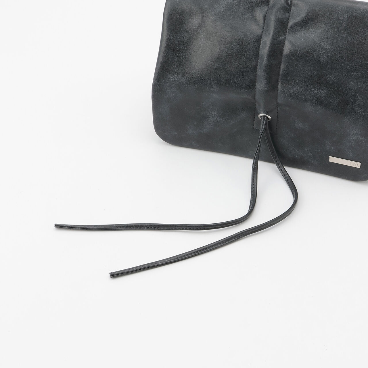 Faux Leather Ribbon Chain Shoulder Bag,Ivory, large image number 4