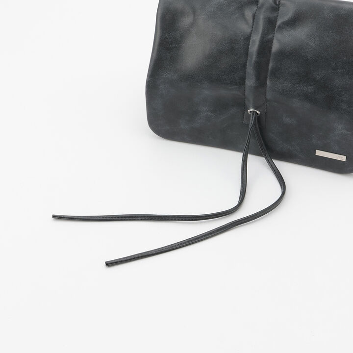 Faux Leather Ribbon Chain Shoulder Bag,Ivory, medium image number 4