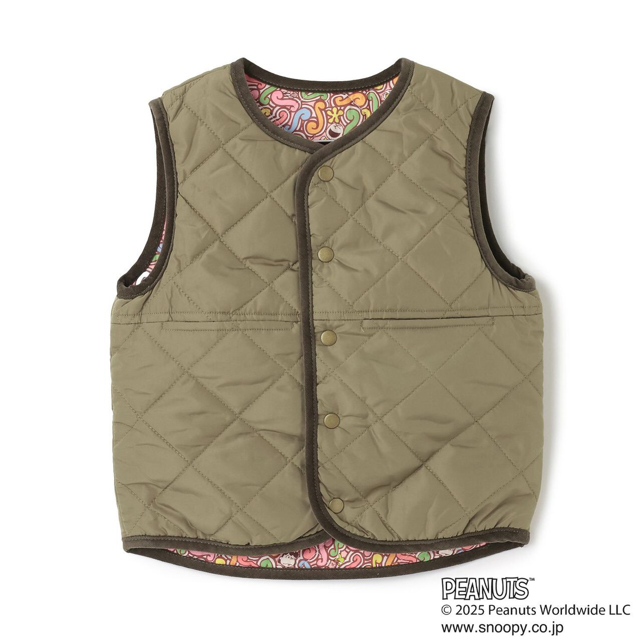 [PEANUTS] Reversible Vest,Khaki, large image number 0