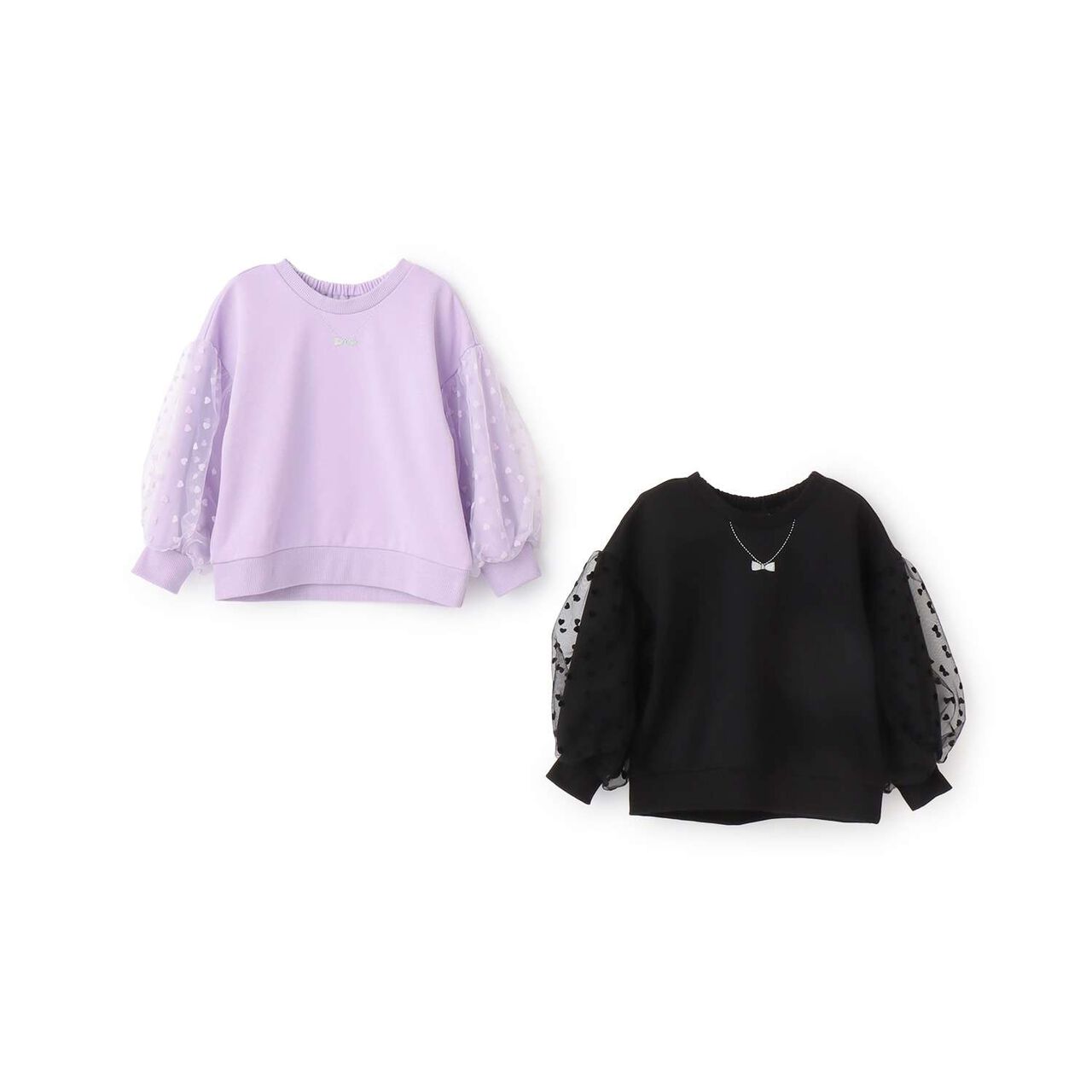 Tulle Sleeve Sweatshirt,Lavender, large image number 7