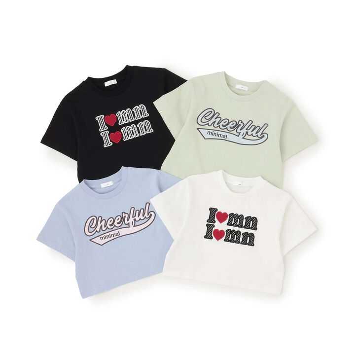 100% Cotton Logo Appliqu&eacute; Cropped Short Sleeve T-Shirt,Black, medium image number 25