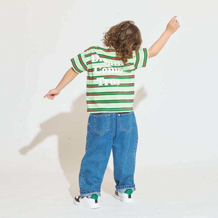 [31 Ice Cream] UV Cool Touch Shape-Retaining Sherbet T Assorted Print Striped T-Shirt,Black, medium image number 22