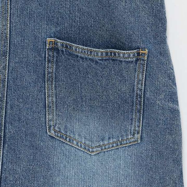 Denim Jumper Dress,Sax blue, medium image number 9