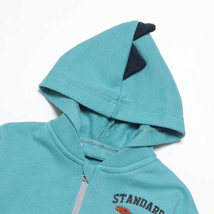 Dinosaur Color Block Zip-Up Parka,Blue, medium image number 6