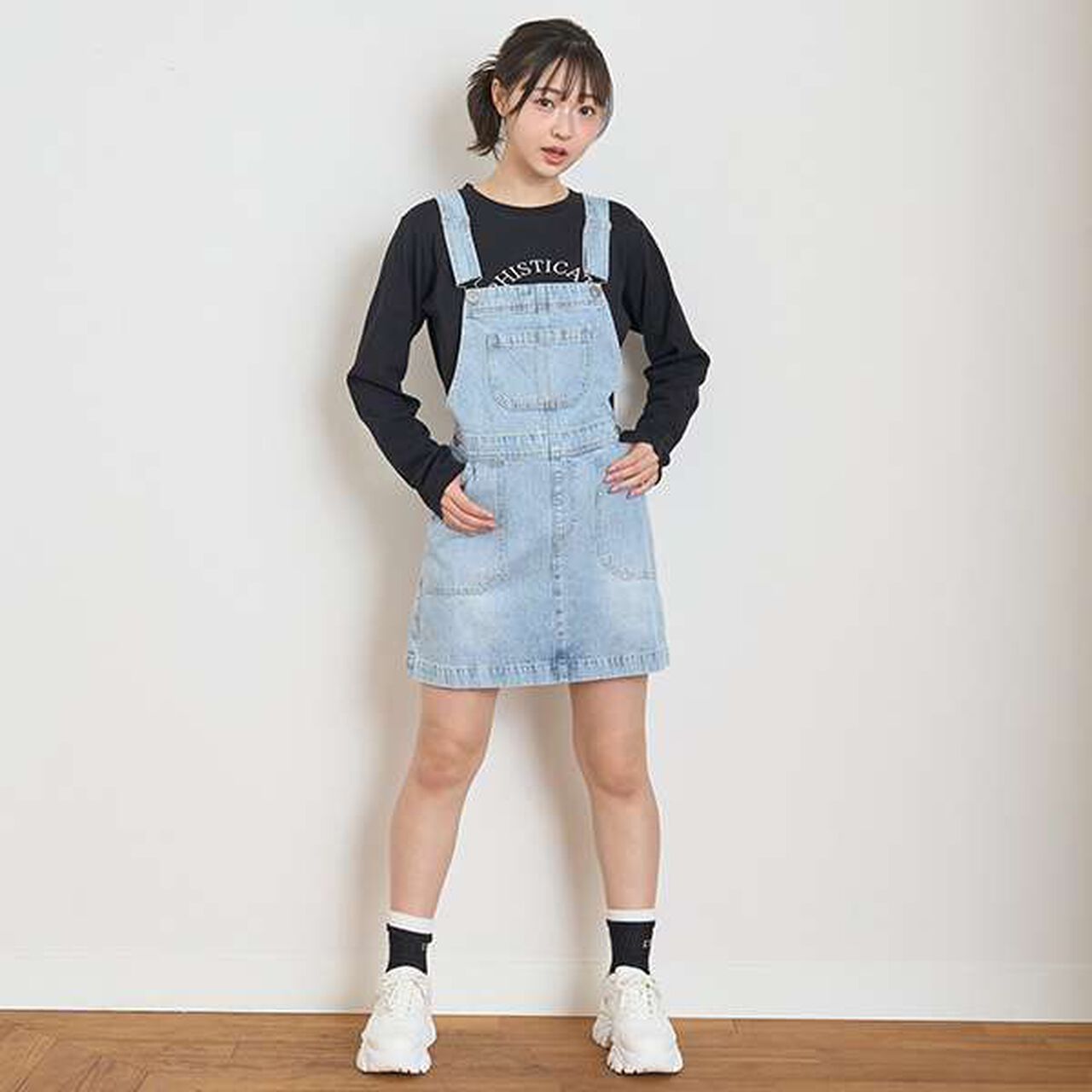 Denim Jumper Dress,Sax blue, large image number 0