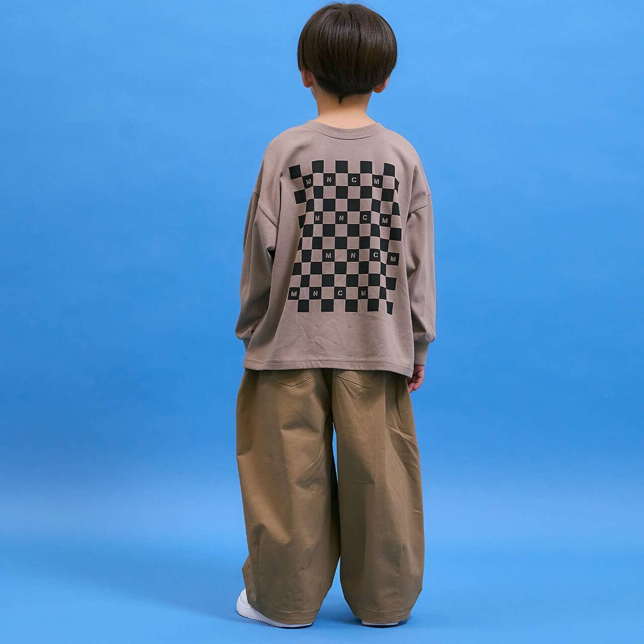 [Anti-Stain & Quick-Dry & Shape Retention] Checker Flag Printed T-Shirt [MNCM],Navy, large image number 20