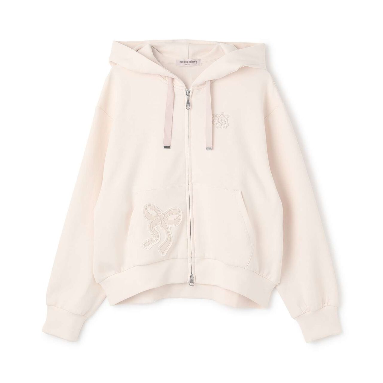 Ribbon Appliqué Double Zip Parka,Ivory, large image number 9