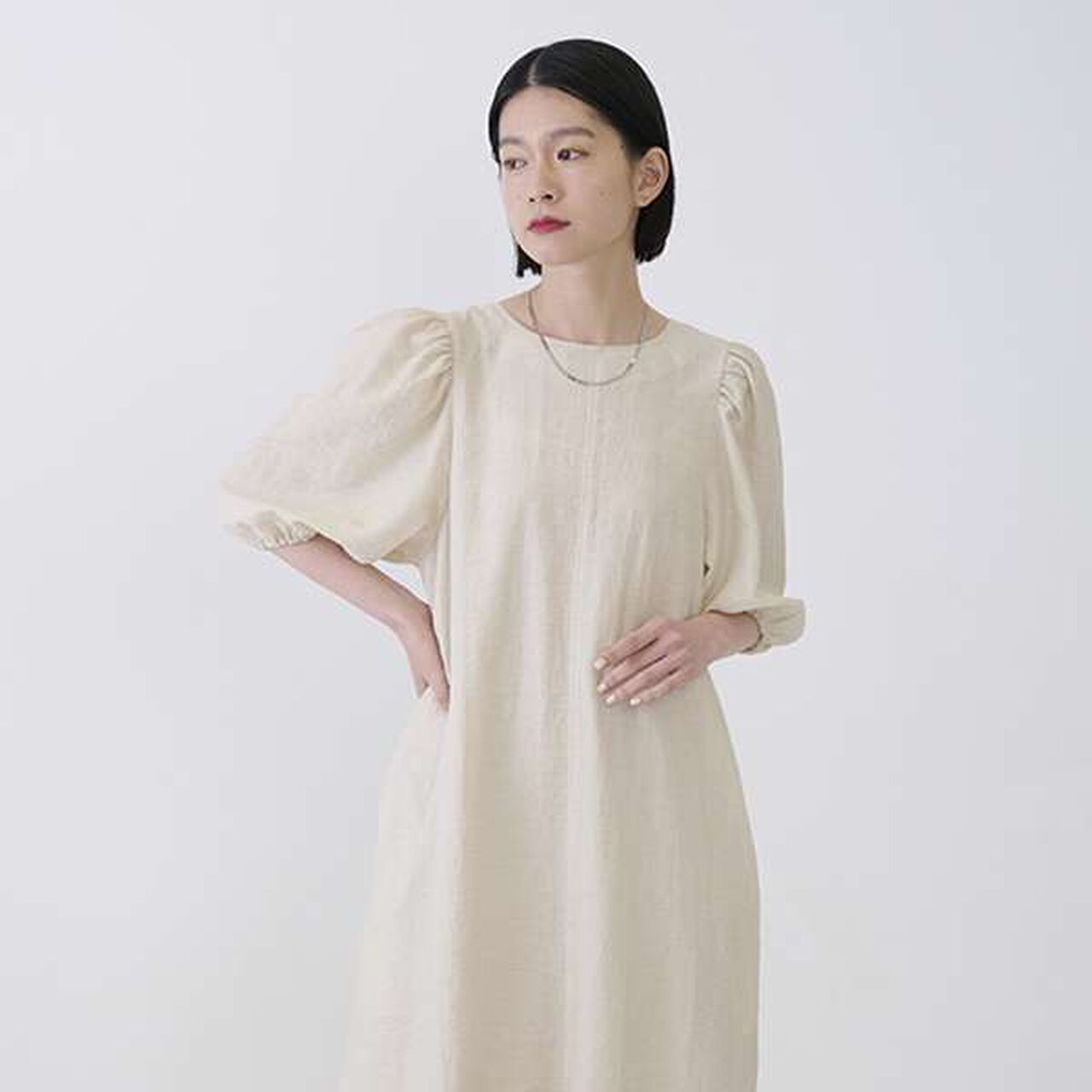 [LADIES] One-Piece Dress with Belt,Black, large image number 13