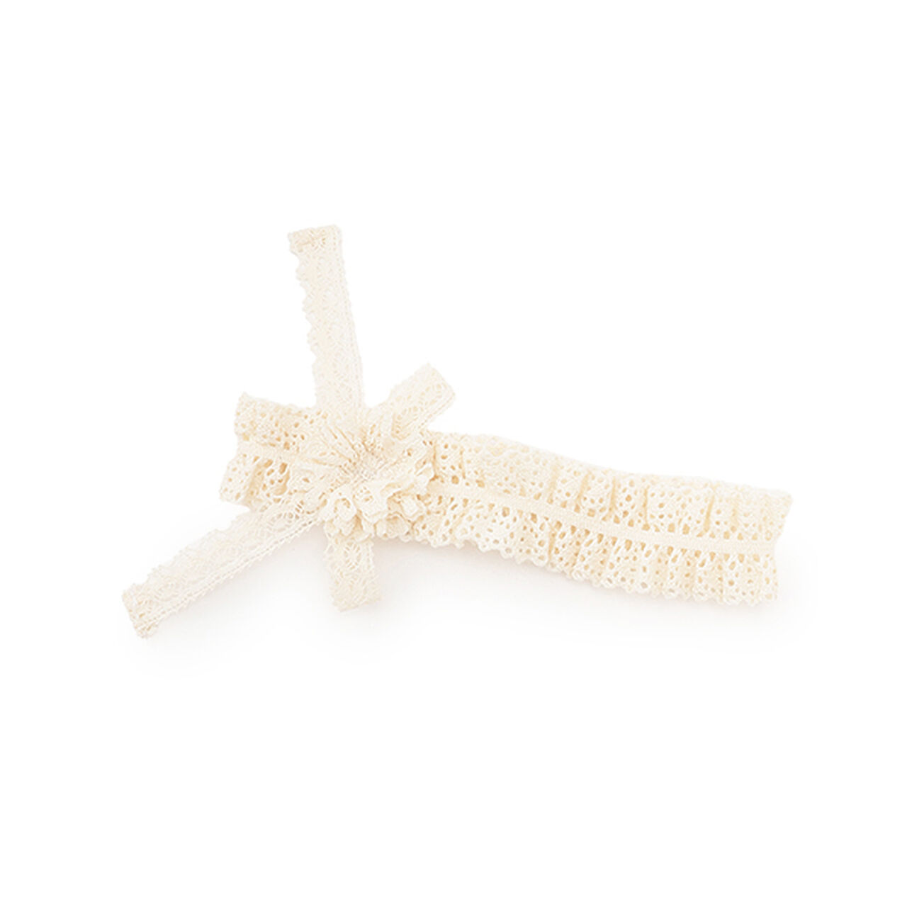 ☆Basic Lace Headband,Pearl white, large image number 0