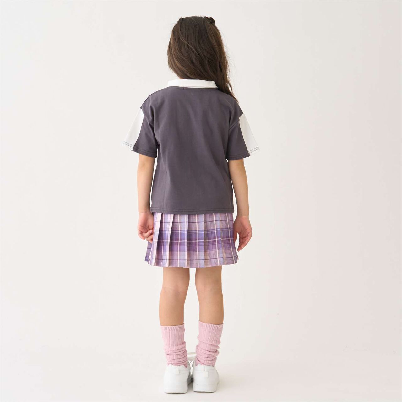 Half-Zip Loose Short Sleeve T-Shirt,Smoke white, large image number 5