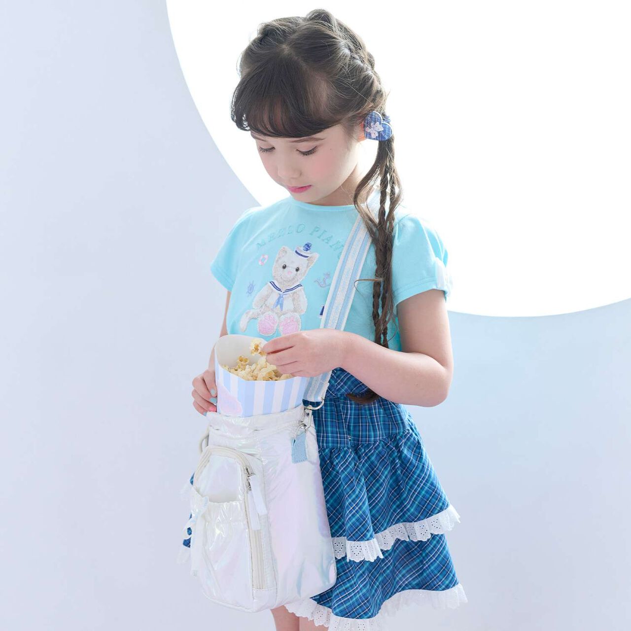Logo Ribbon Shoulder Bag with Pet Bottle Holder,Pearl white, large image number 11