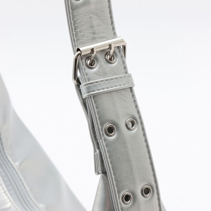 Faux Leather Big Shoulder Bag,Black, medium image number 4