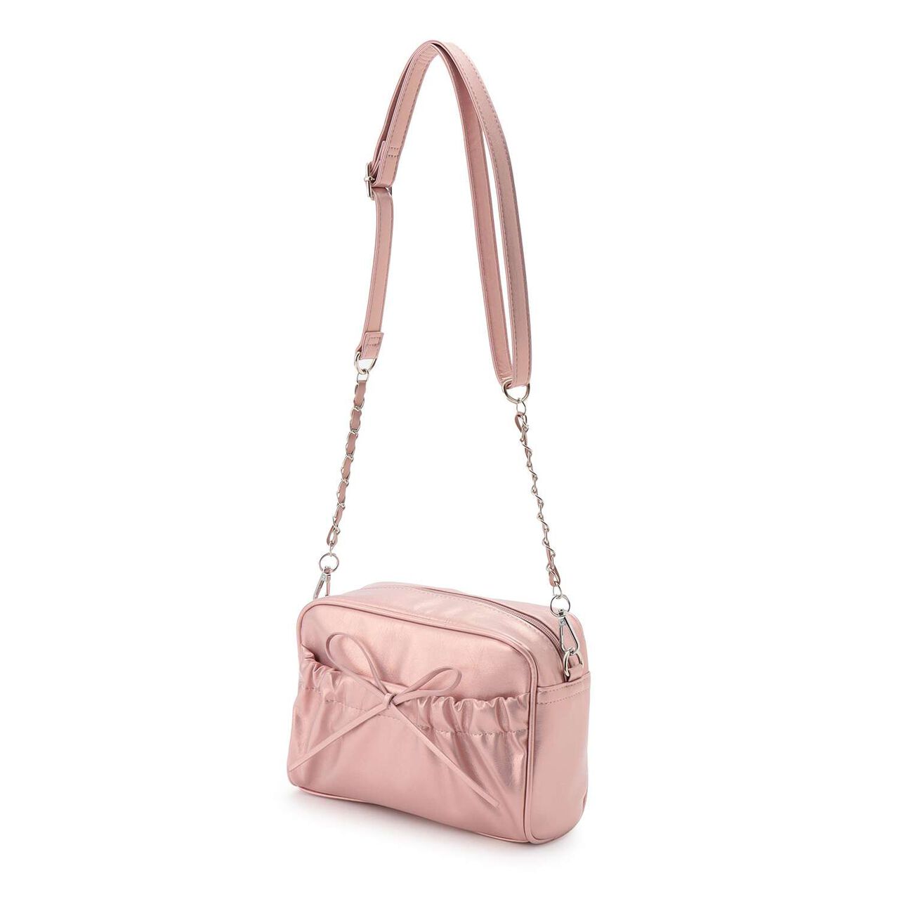 Gathered Pocket Ribbon Shoulder,Pink, large image number 0