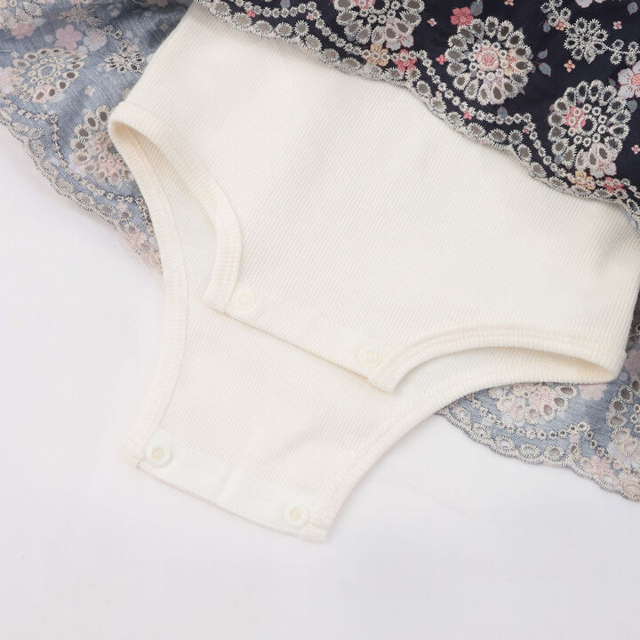 [7-Sleeve] Shoulder Frill One-Piece Romper,Ivory, medium image number 5