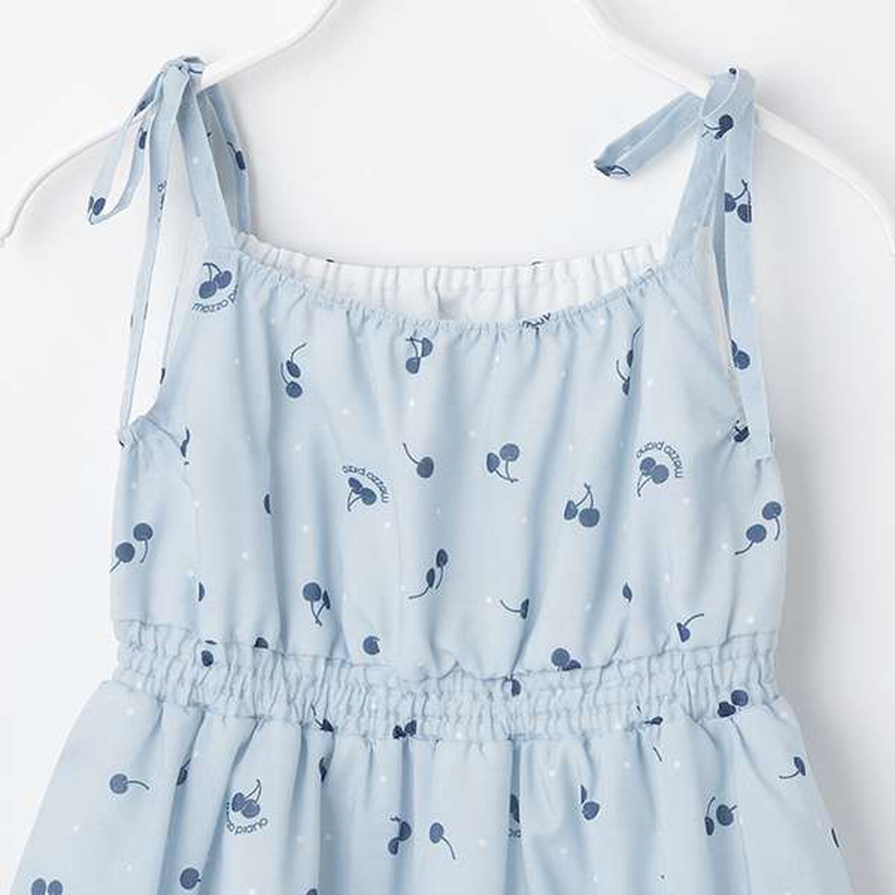 Blouse & Cherry Pattern Camisole One-Piece Dress Set,Black, large image number 9