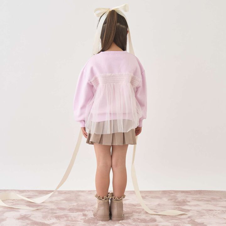 [Lycee Mine Ballet Series] Wool Lined Sweatshirt with Tulle and Ribbon,Ivory, medium image number 16