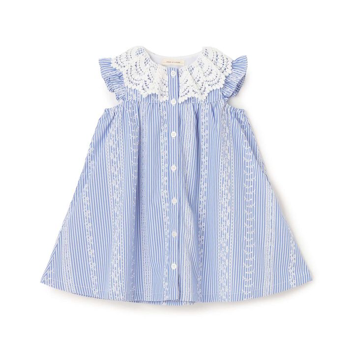 Lace Print Stripe One-Piece Dress,, medium