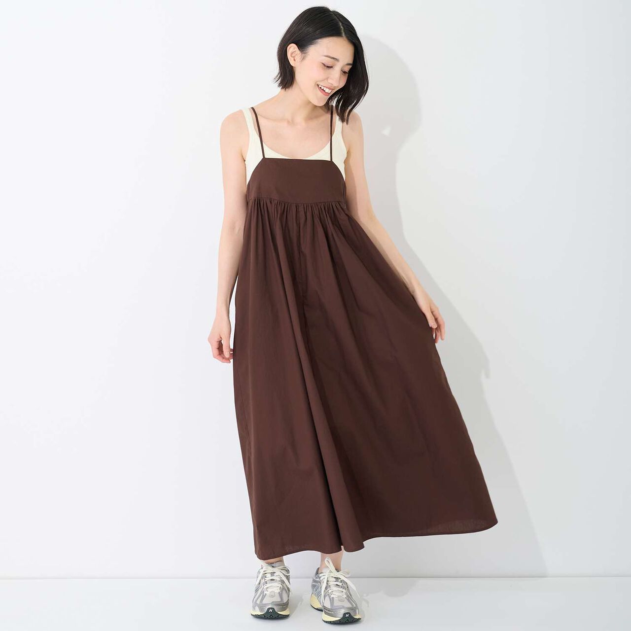 Camisole Dress,Brown, large image number 0
