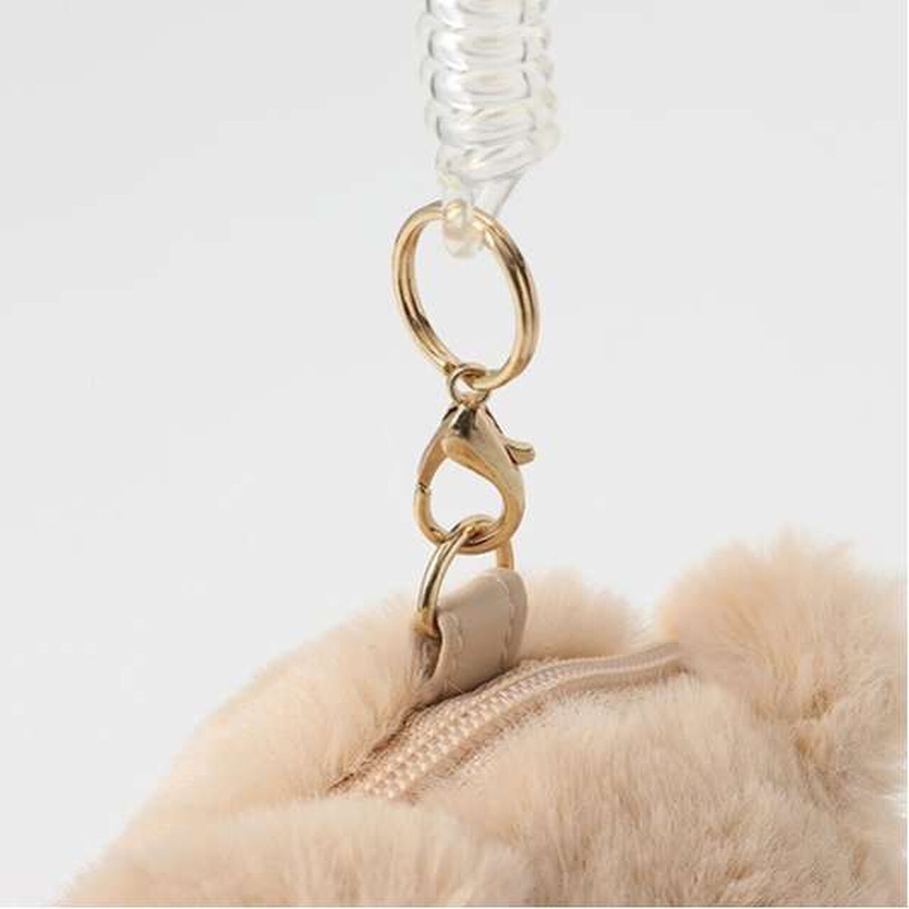 Bear Plush Toy Pass Case,Light beige, large image number 8