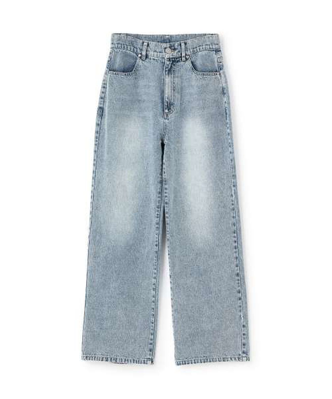 Heart Logo Straight Denim Pants,Blue, large image number 8