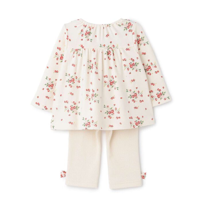 Wild Strawberry Baby Suit [Organic] [Made in Japan],Pearl white, medium image number 1