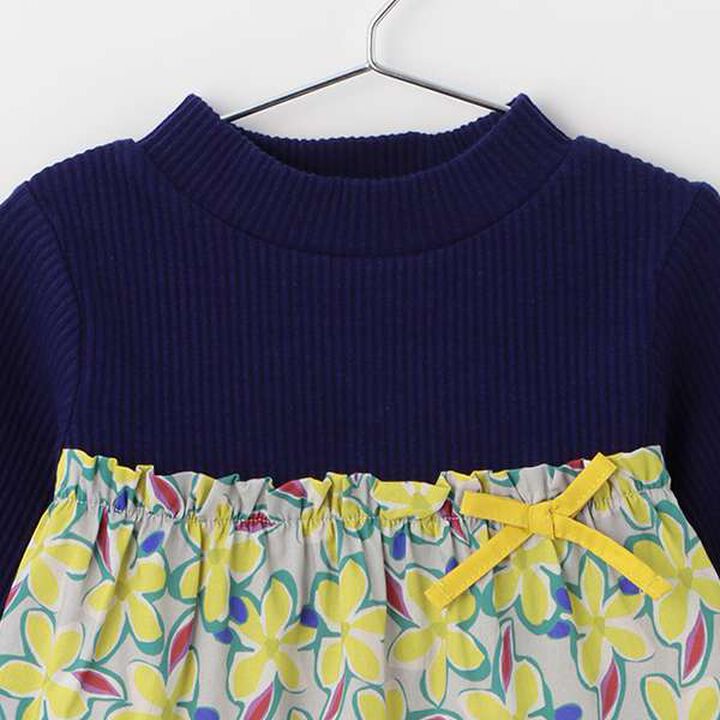 Floral Print One-Piece Dress,Navy, medium image number 2