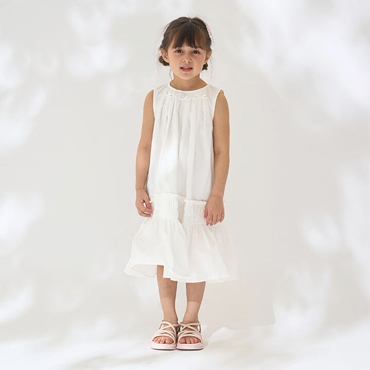 Shirred Tiered One-Piece Dress,Off white, medium image number 0