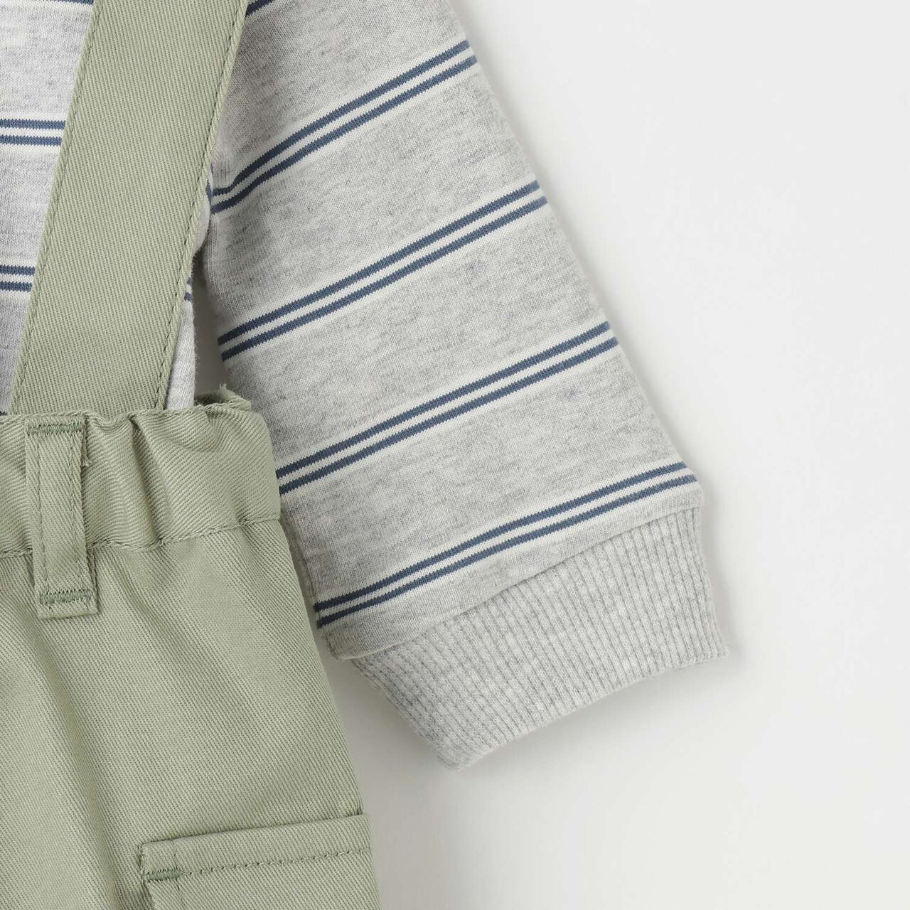 Suspender Cargo Pants Set,Gray, large image number 5