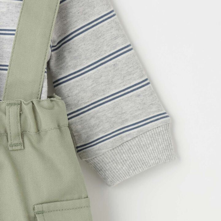 Suspender Cargo Pants Set,Gray, medium image number 5