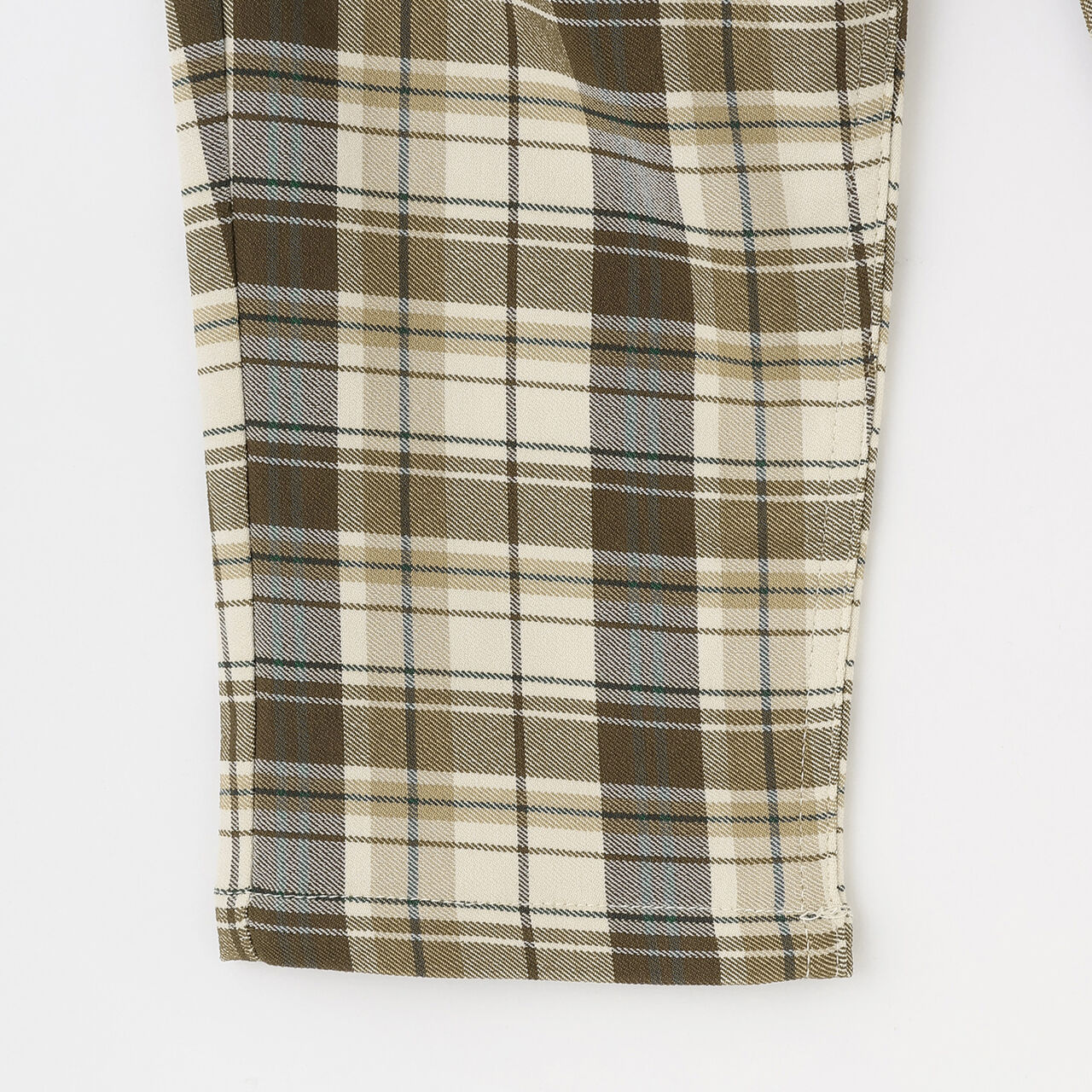 Link Yarn-Dyed Checkered Long Pants,Brown, large image number 5