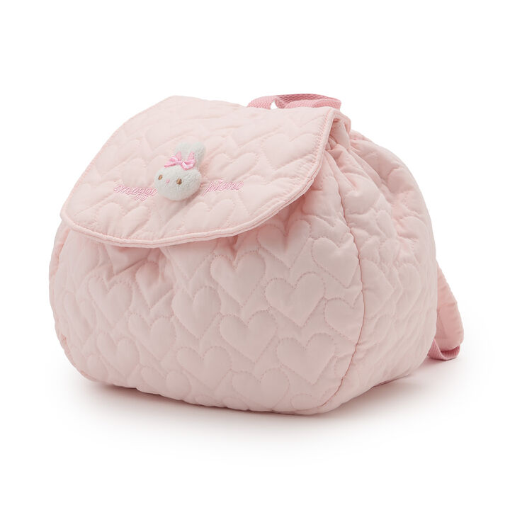 Heart Quilted Backpack with Rabbit Mascot,, medium