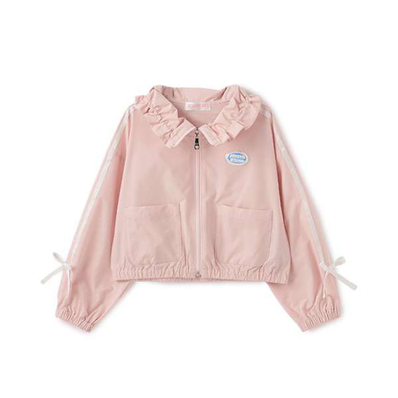 Ribbon Line Bomber Jacket,Black, large image number 2