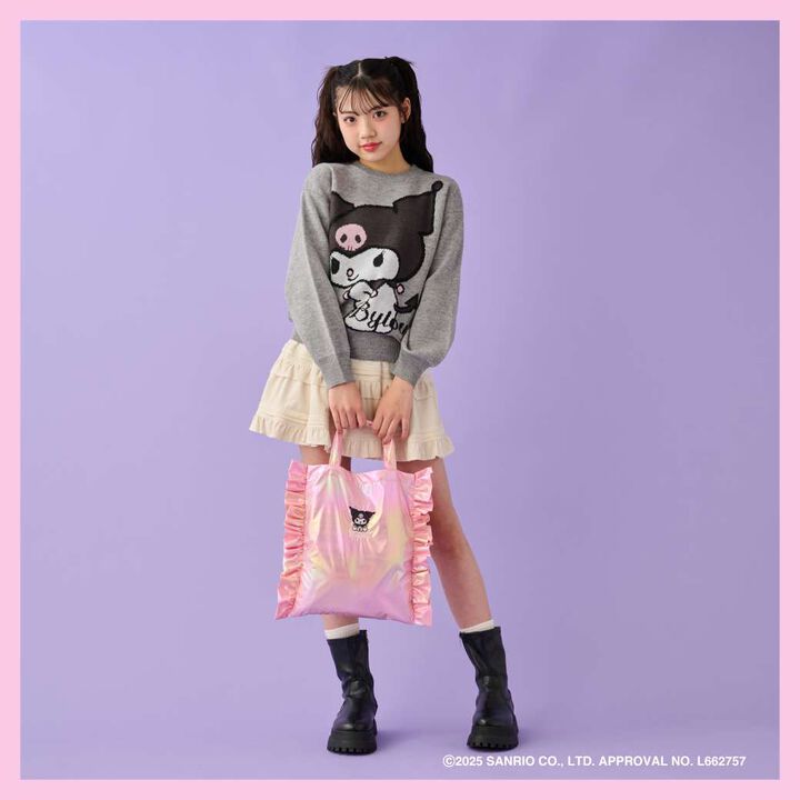 Kuromi Side Frill Bag,Pink, medium image number 4