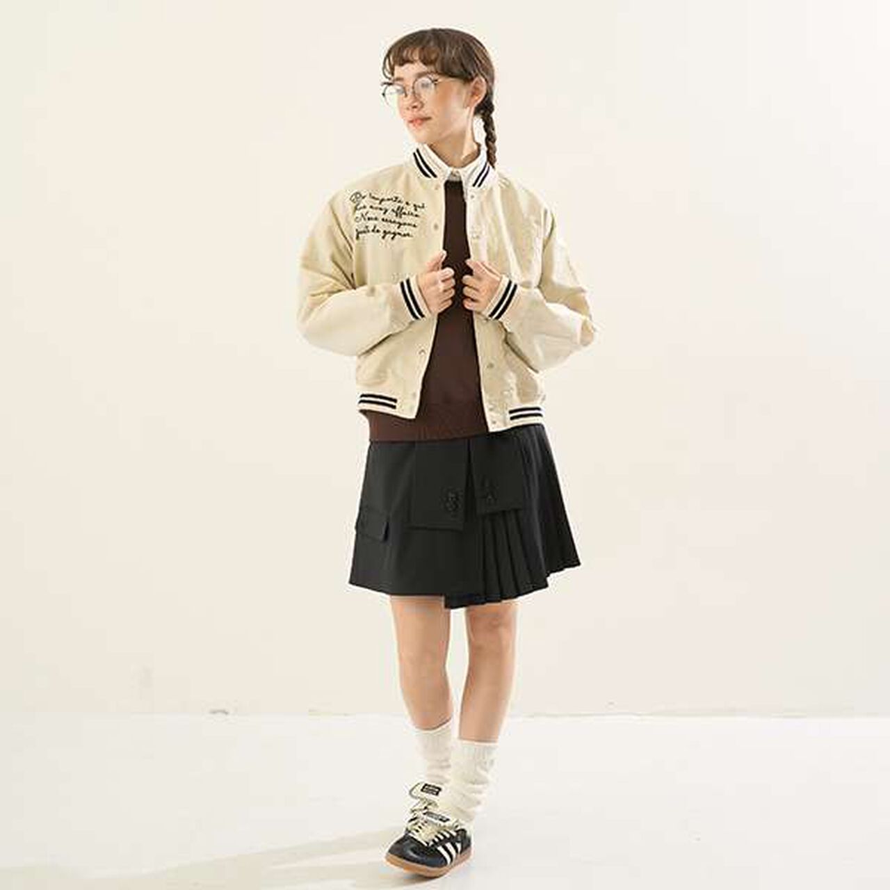[AMI] Water-Repellent Ribbed Varsity Jacket,Ivory, large image number 18