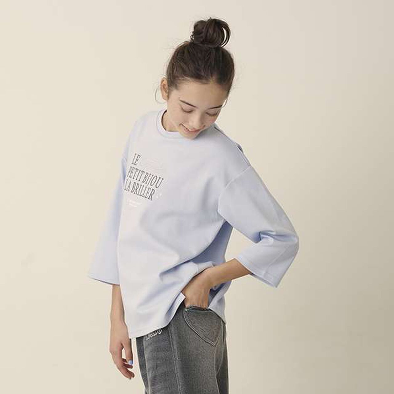 [GOOD PRICE] 6-Sleeve Logo T-Shirt,Cream, large image number 15