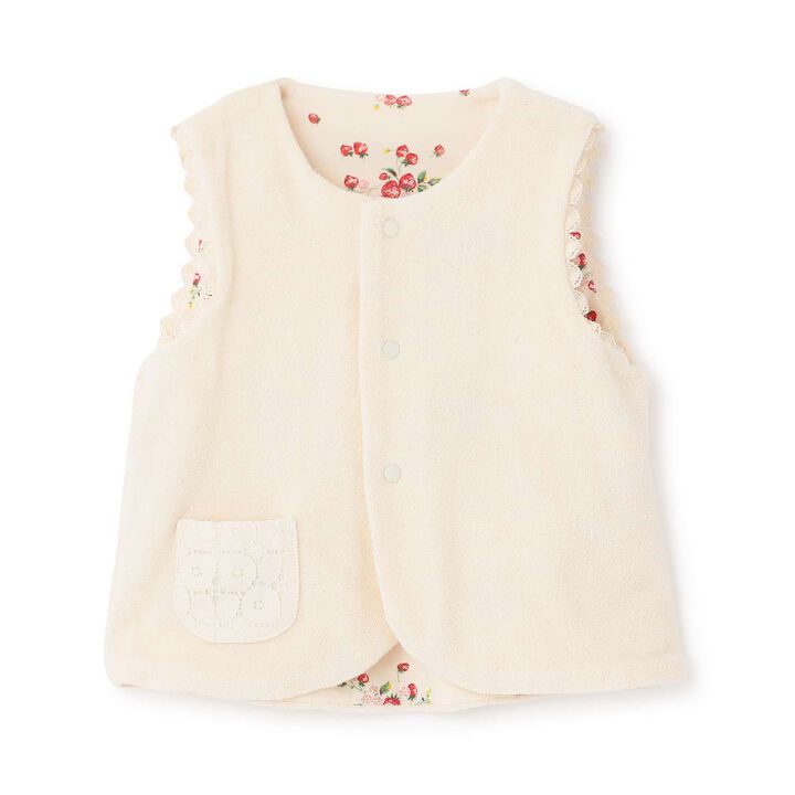 Wild Strawberry Reversible Vest [Organic] [Made in Japan],Pearl white, medium image number 0