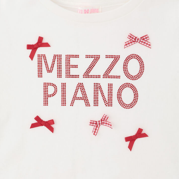 Rhinestone Logo Long-Sleeve T-Shirt,Off white, medium image number 4