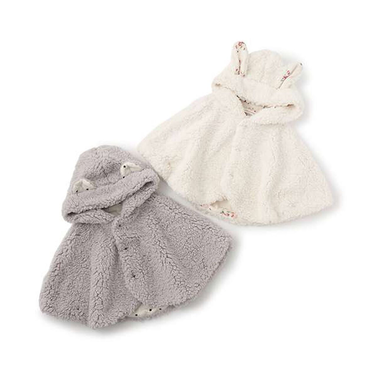 Fluffy Hooded Cape,Pearl white, large image number 7