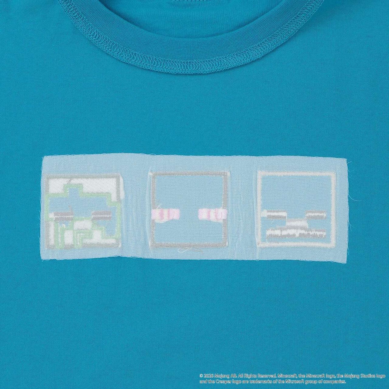 [MINECRAFT] 貼布刺繡短袖T恤,土耳其藍, large image number 13