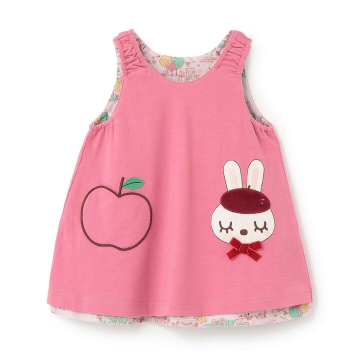 Mimi-chan Autumn Streets Pattern Reversible Jumper Skirt,Pink, medium image number 0