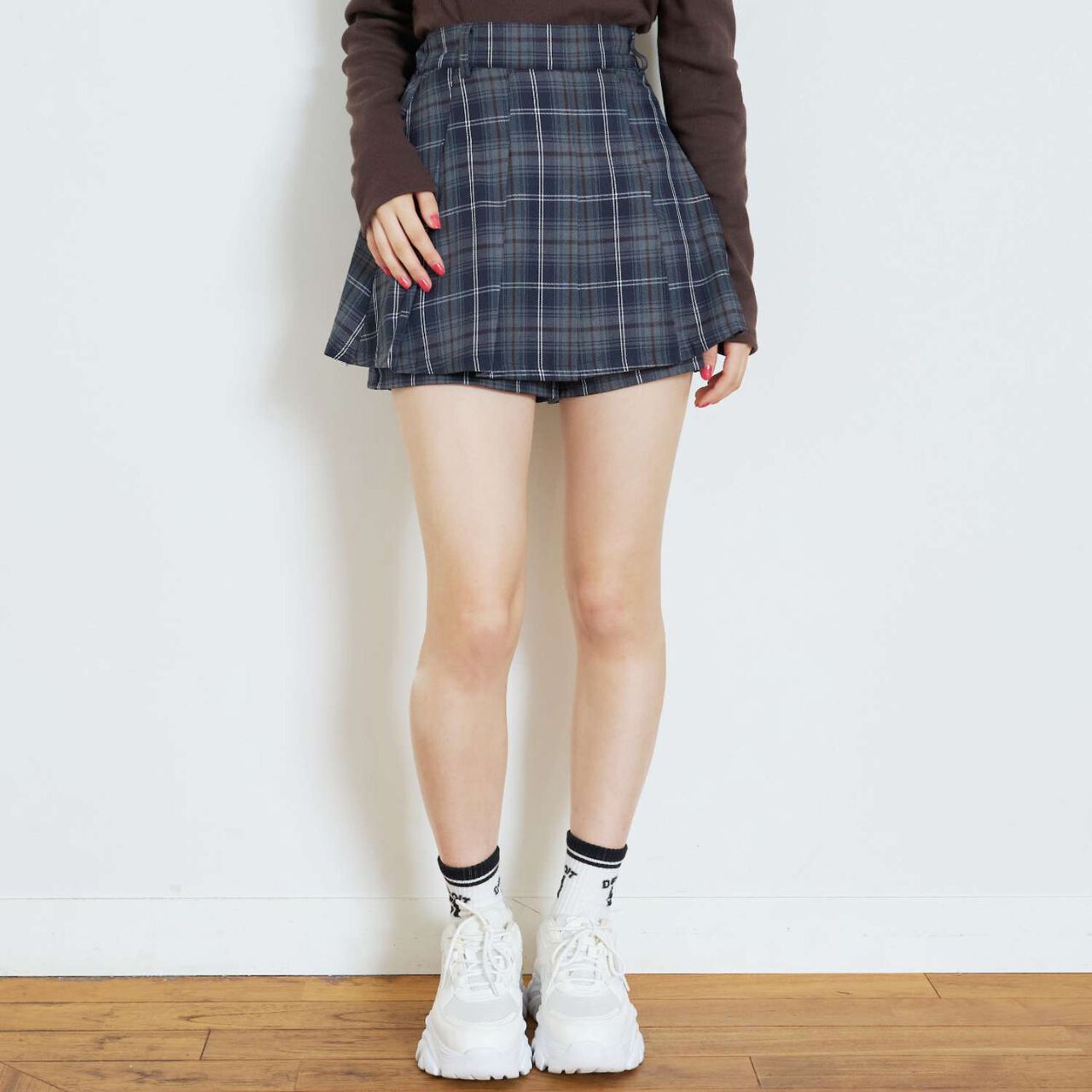 [LTXC] Style Boost Micro Mini Skirt with Shorts,Gray, large image number 0