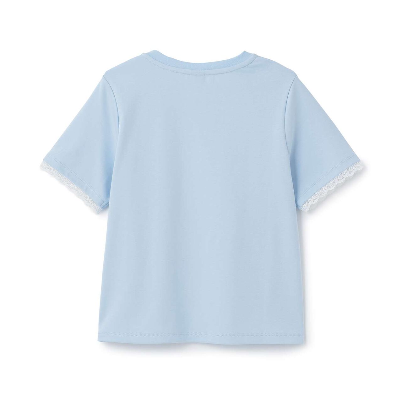 [Cool Touch] Trim Lace Short Sleeve T-Shirt,Off white, large image number 1