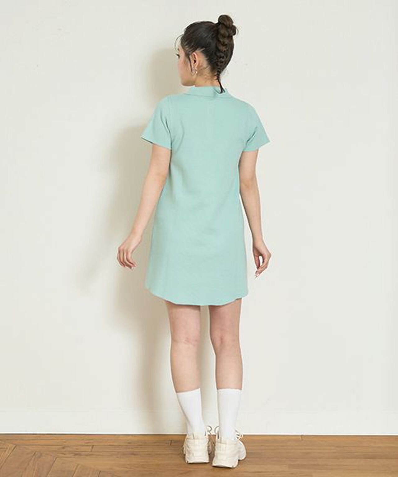 Knit Polo Dress,Navy, large image number 1