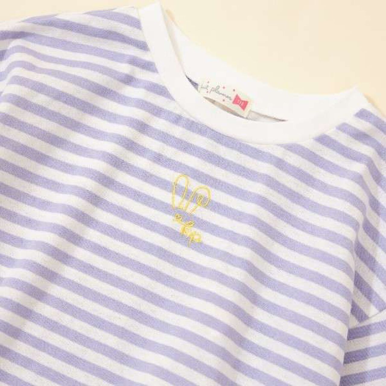 KP Coucou Long-Sleeve Stripe Pattern T-Shirt with Single-Point Embroidery [80-140],Beige, large image number 10
