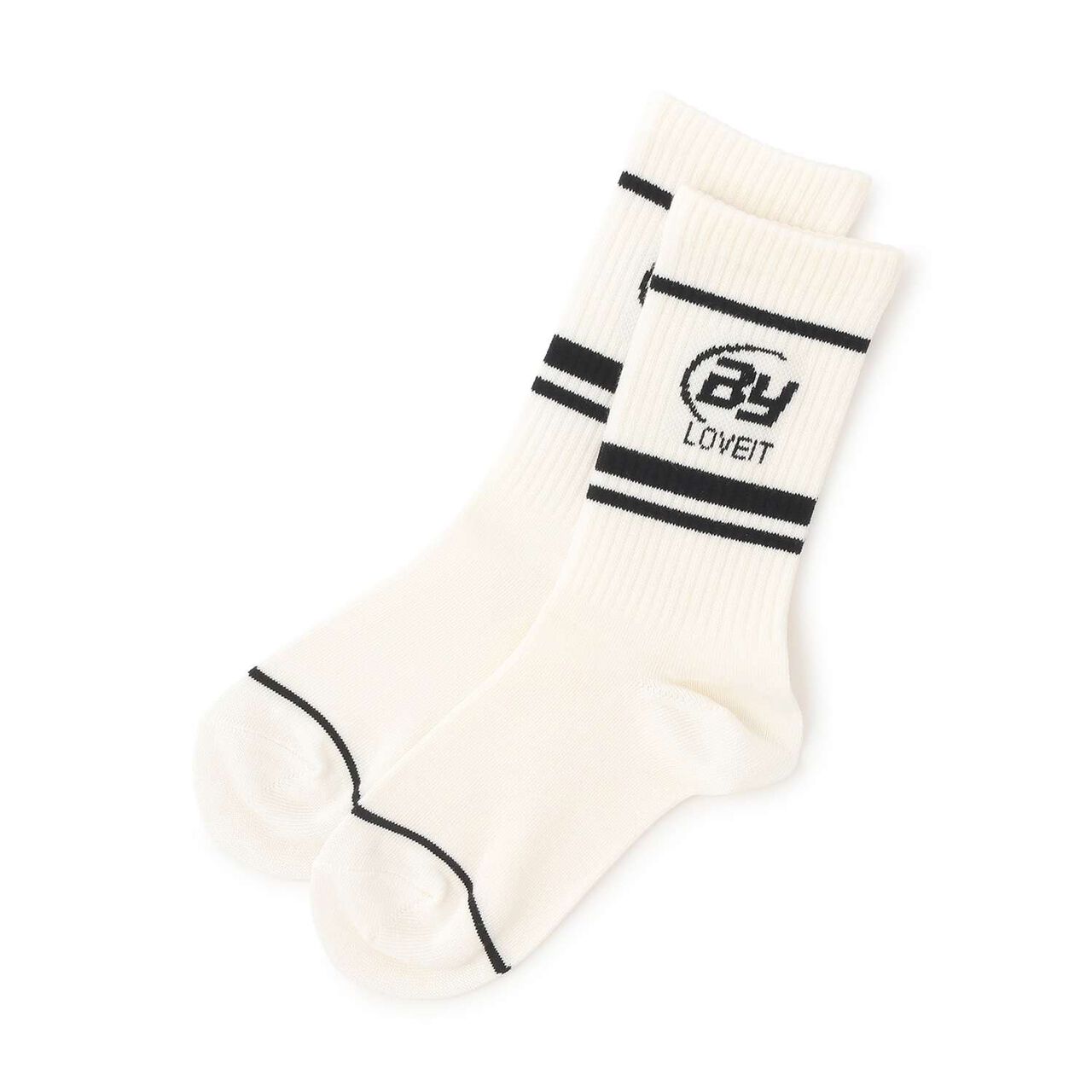 Logo Crew Socks,Off white, large image number 0